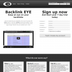 Backlinkeye backlink monitor homepage